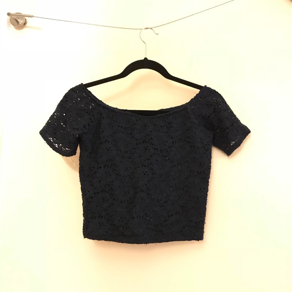 Abercrombie Lace Off Shoulder Crop Top